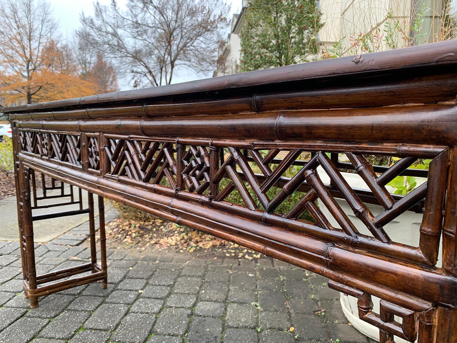 Late 19th Century circa 1880 Chinese Bamboo Altar Table / Long Console 14