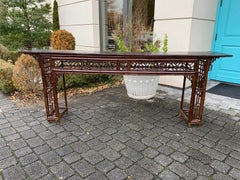 Ende des 19. Jahrhunderts um 1880 Chinesischer Bambus-Altartisch / Lange Konsole