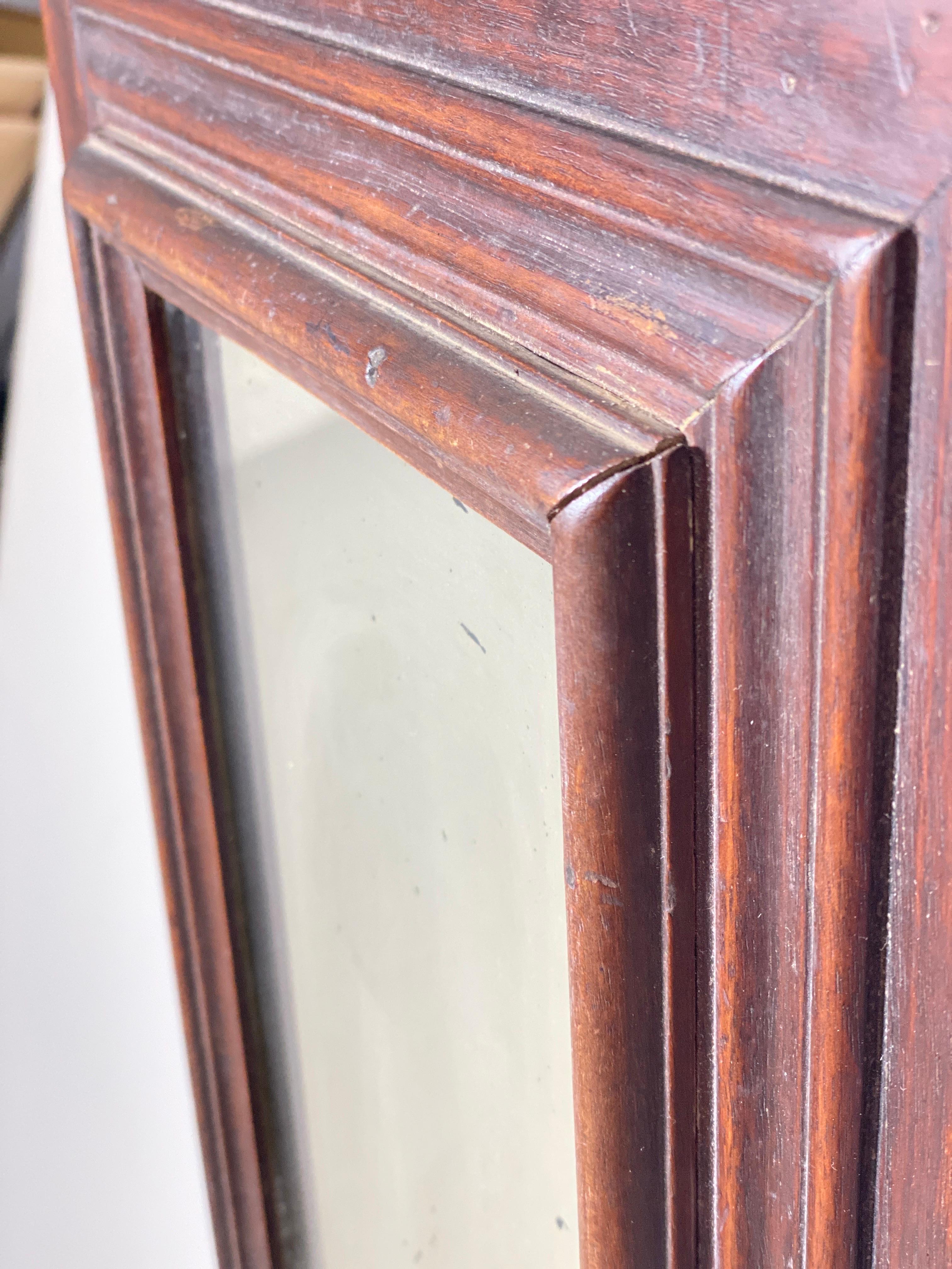 Late 19th Century Classical Beaux Arts Wood Frame Mirror, Brown Color, England 2