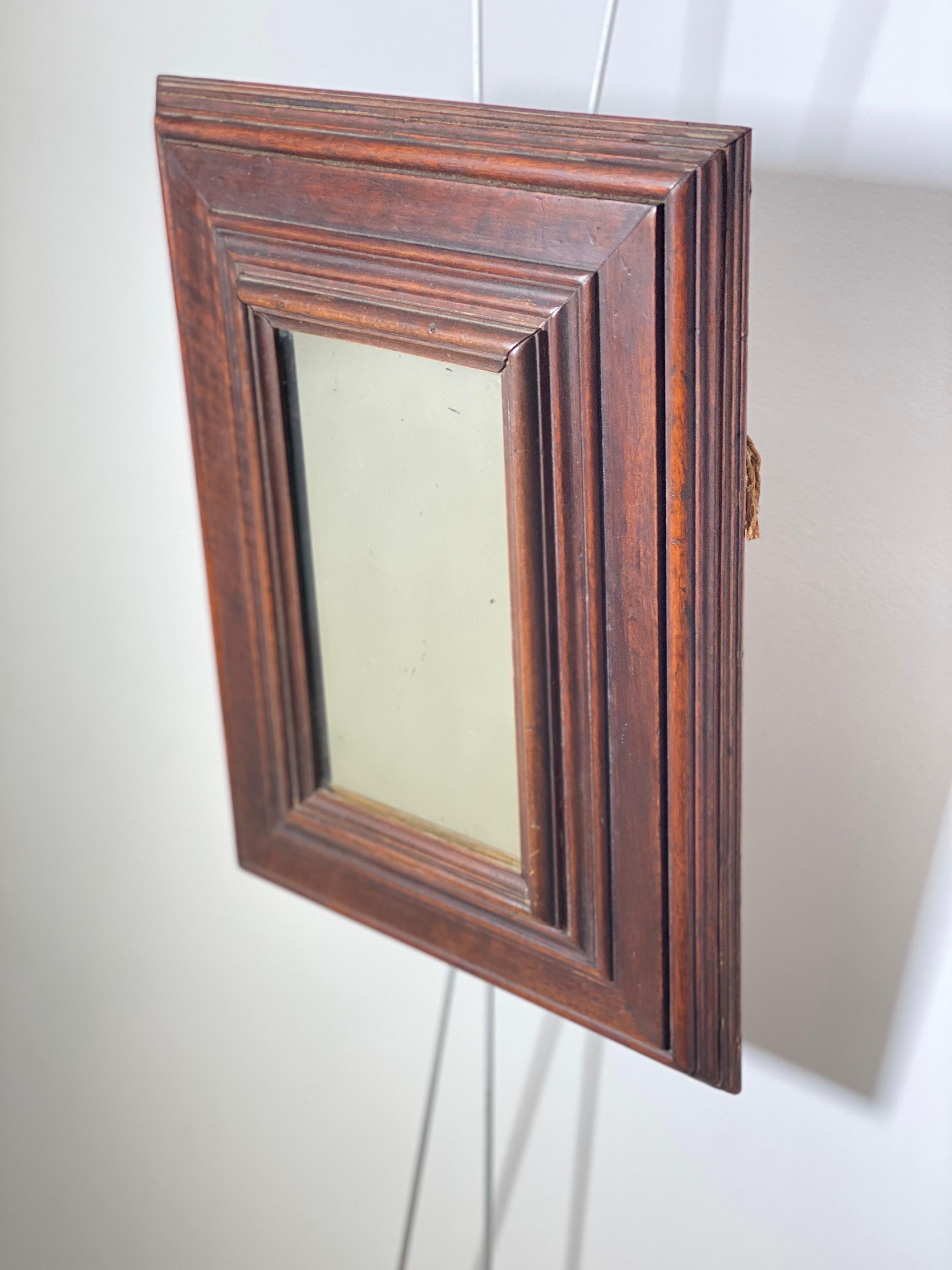 Late 19th Century Classical Beaux Arts Wood Frame Mirror, Brown Color, England 4
