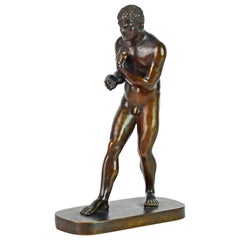 Late 19th Century Classical Nude Male Athlete Bronze by Zoppo Foundry, New York