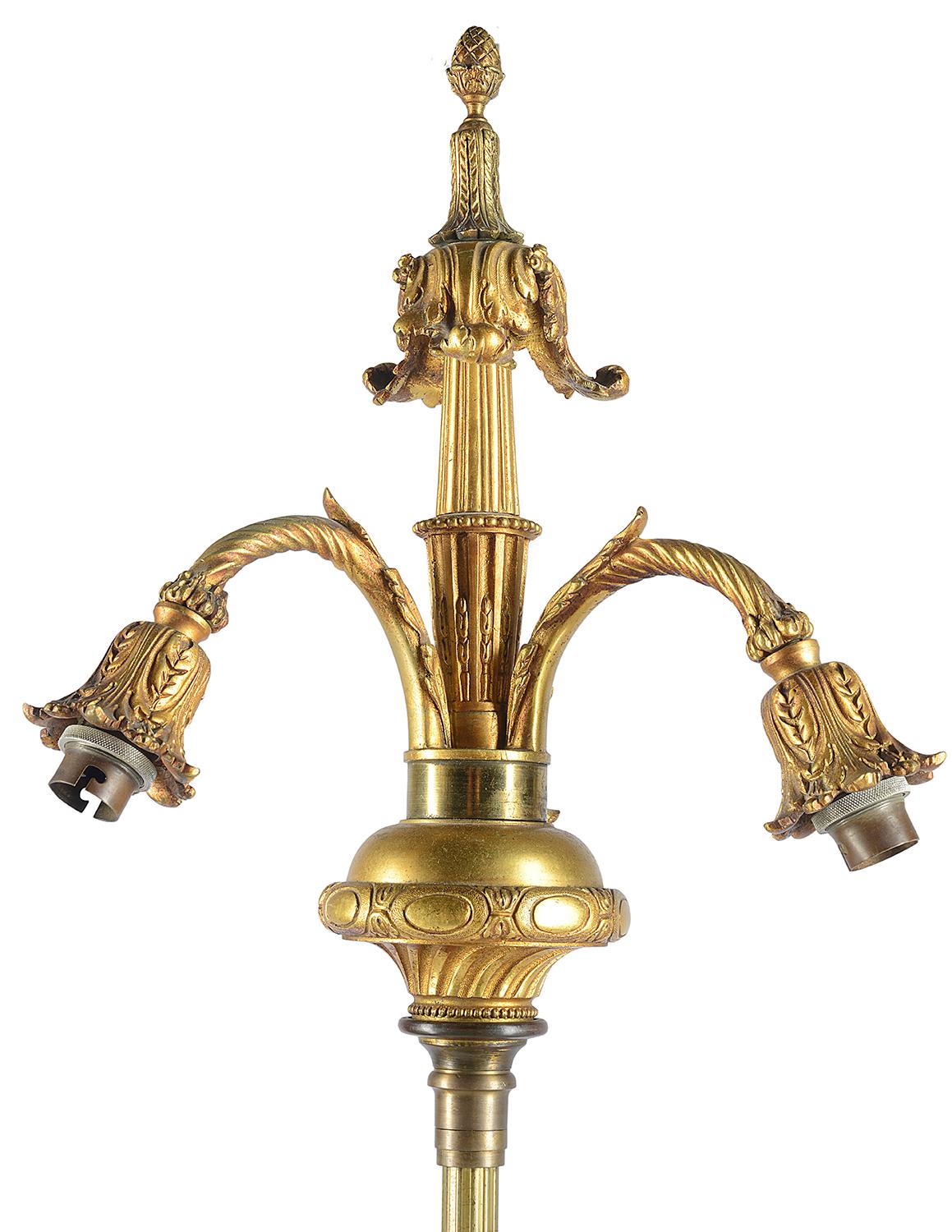 Klassische Goldbronze-Standardlampe des späten 19. Jahrhunderts im Angebot 4