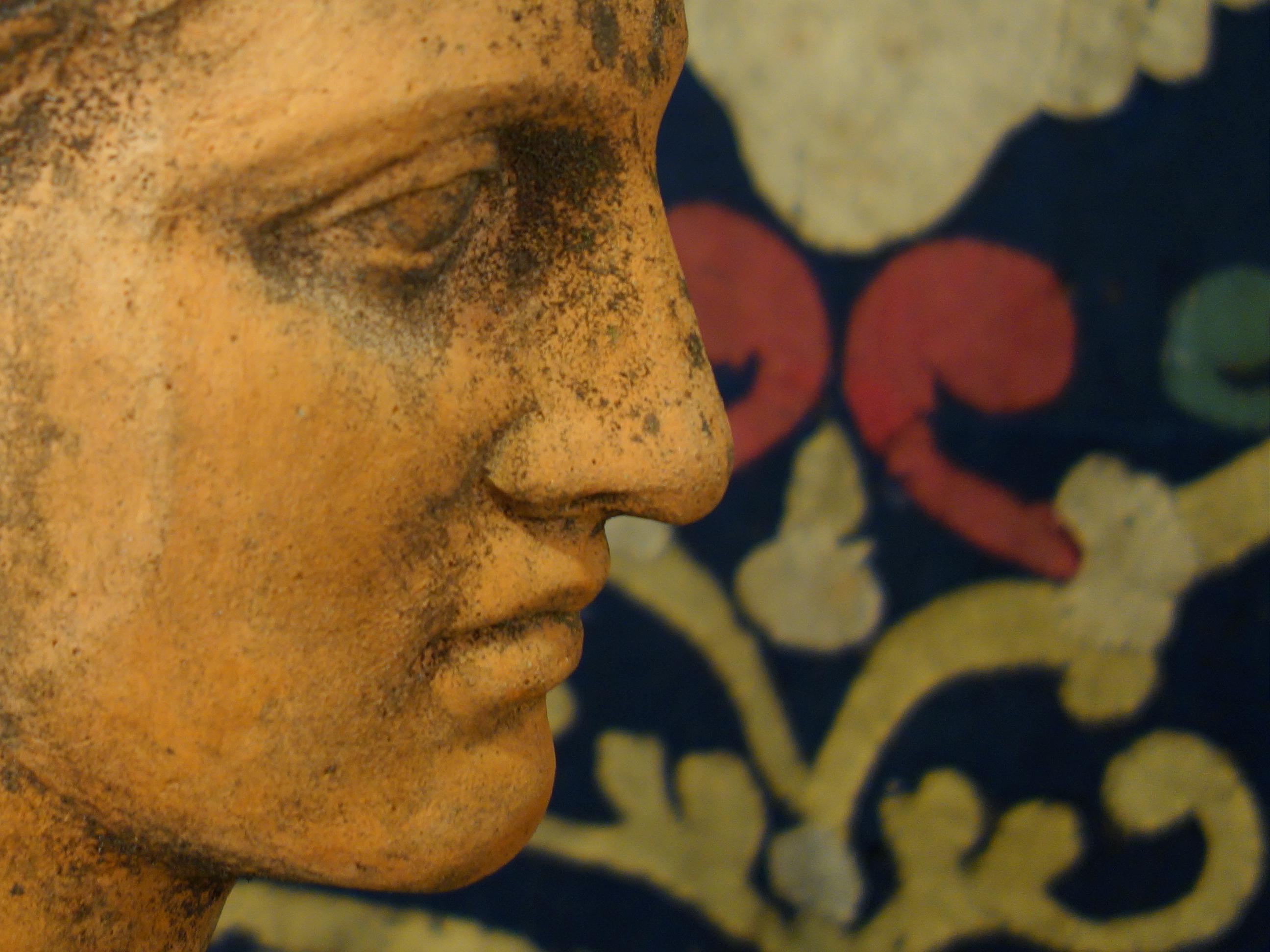 Late 19th Century Classical Roman Style Old Impruneta Terracotta Bust of Diana 8