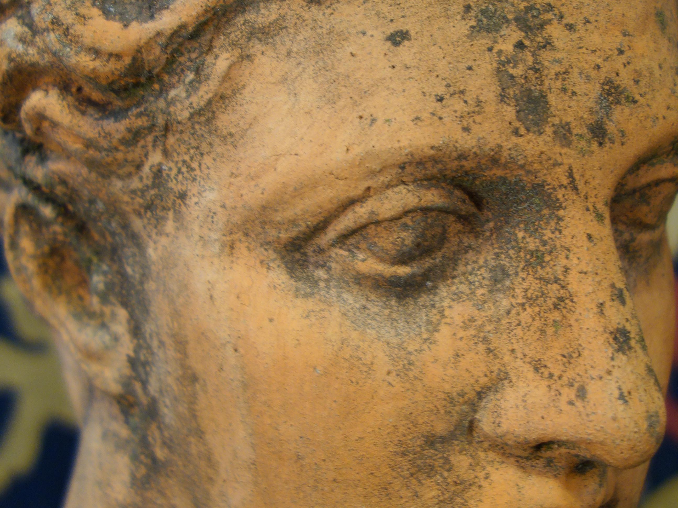 Late 19th Century Classical Roman Style Old Impruneta Terracotta Bust of Diana 10