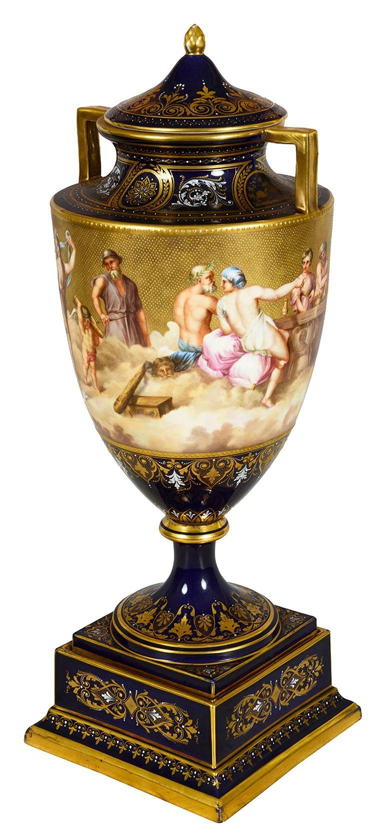 Austrian Late 19th Century Classical Vienna porcelain urn. For Sale