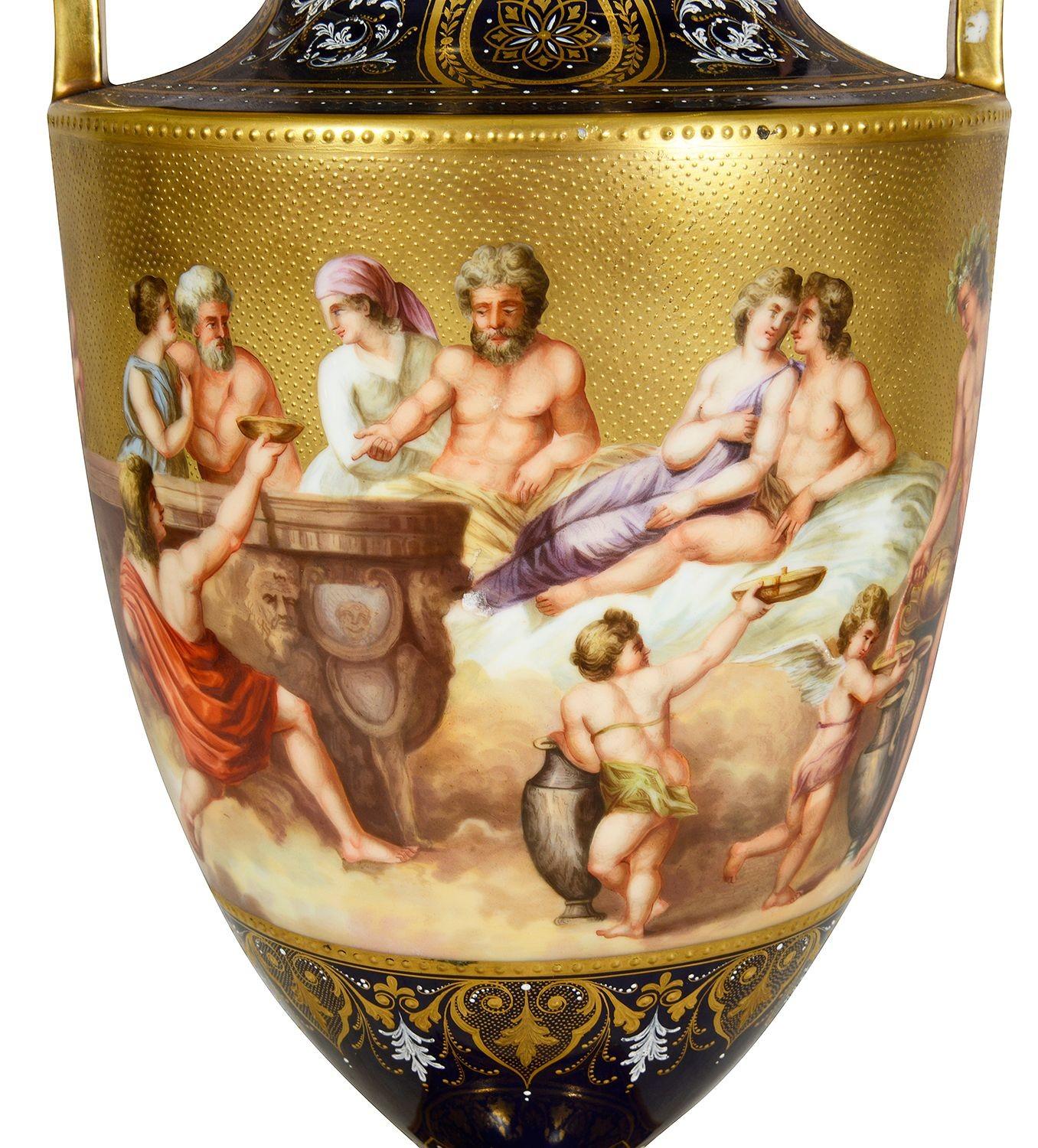 Porcelain Late 19th Century Classical Vienna porcelain urn. For Sale