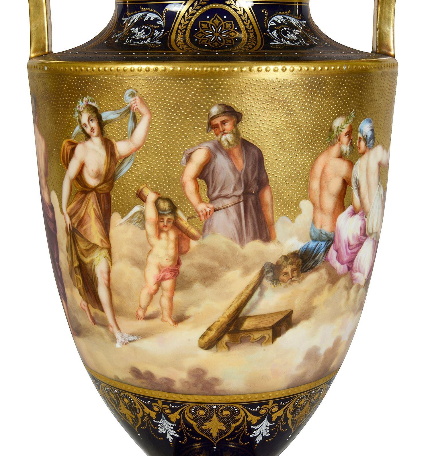 Late 19th Century Classical Vienna porcelain urn. For Sale 1