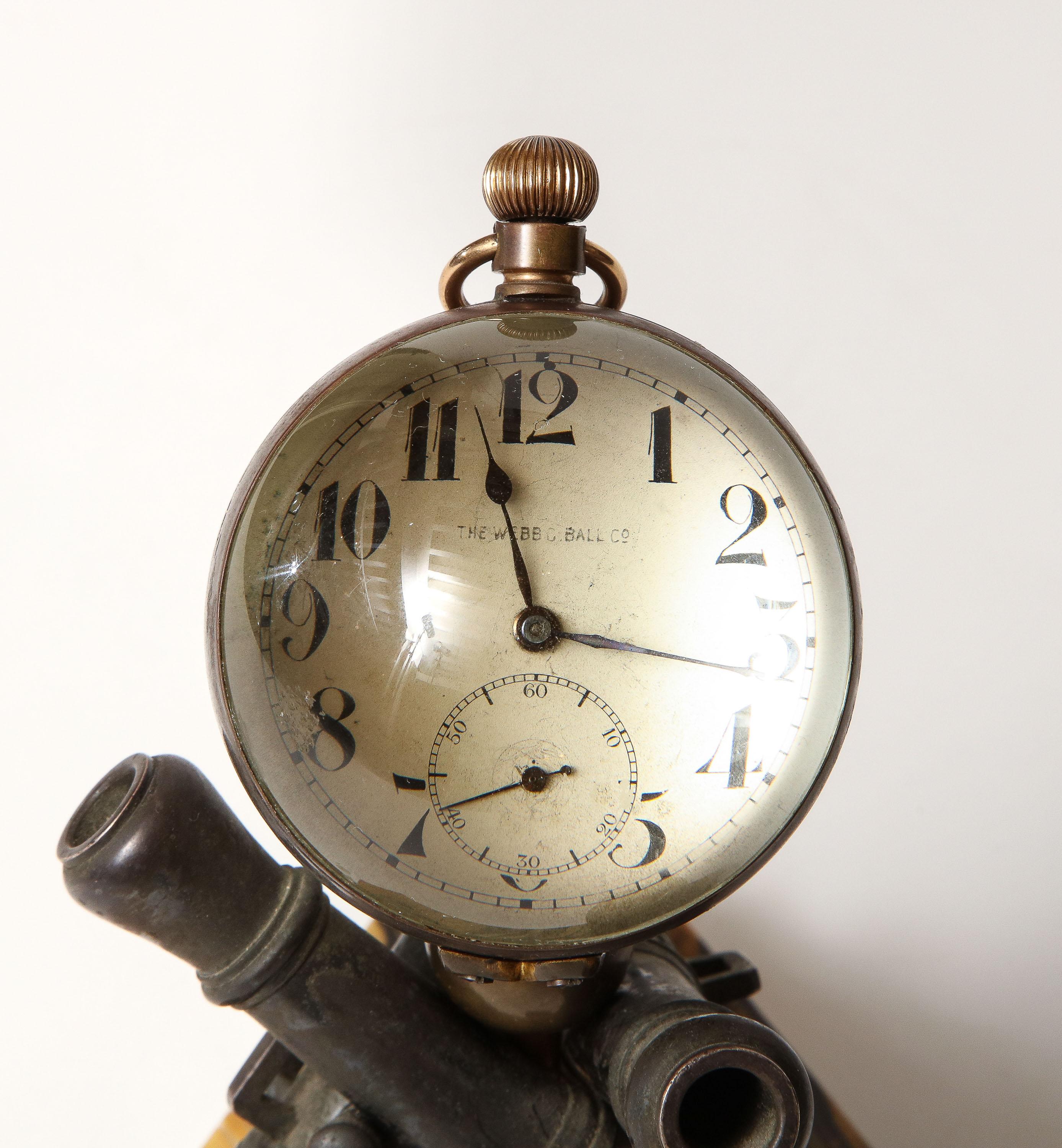 Late 19th Century Clock by W.C. Ball, Mounted on Bronze Cannons with Marble Base For Sale 10