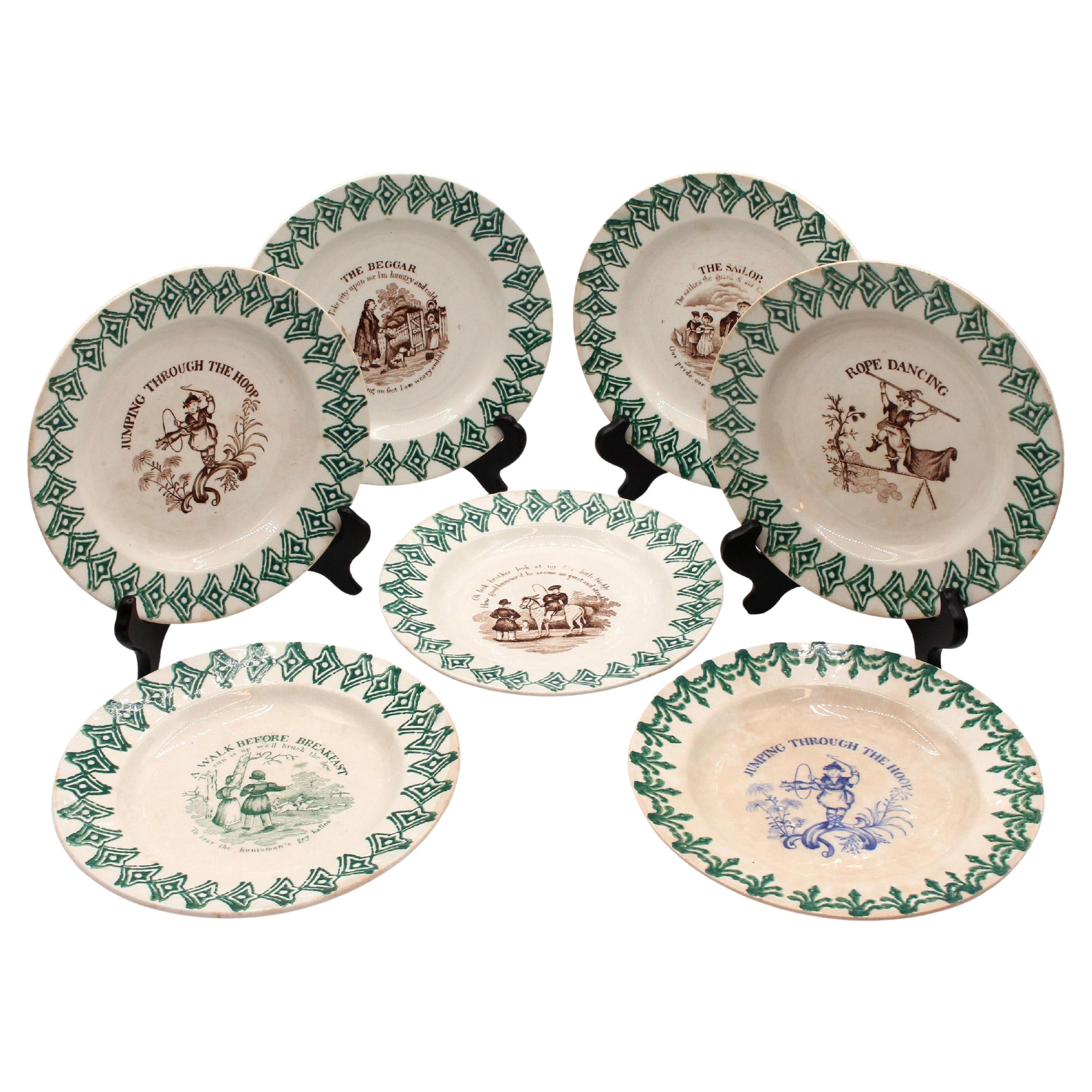 Late 19th Century Collection of 7 Clementson Brothers Ironstone Plates For Sale