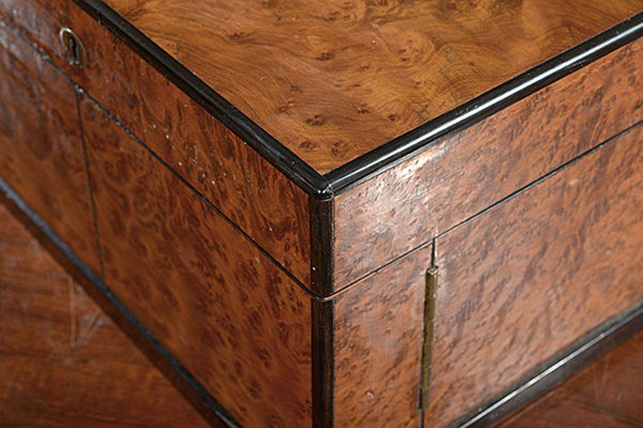 English Late 19th Century Compendium in a Burr Yew Wood & Coromandel Box Cabinet