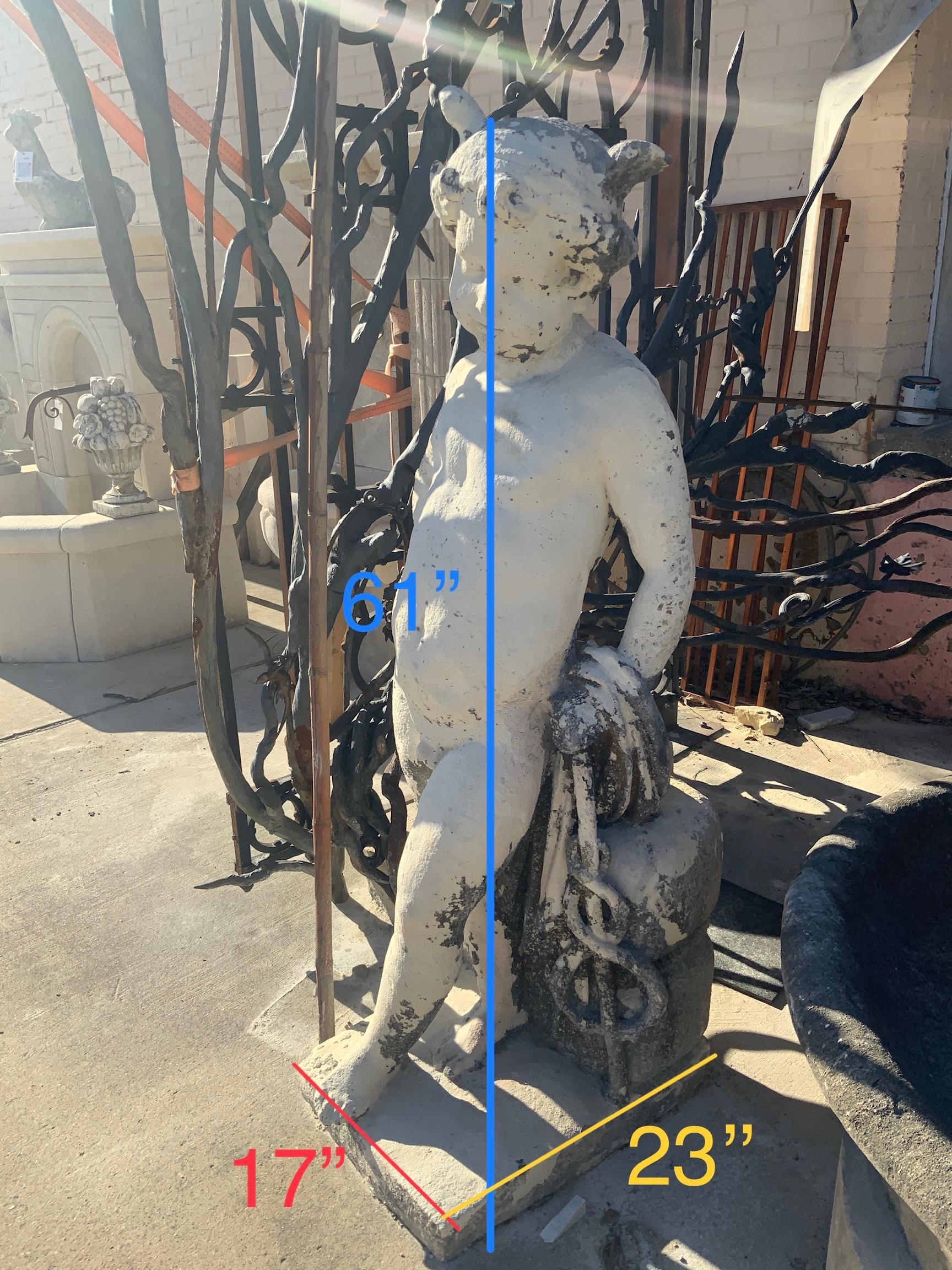 Late 19th Century Concrete Statue In Good Condition For Sale In Dallas, TX