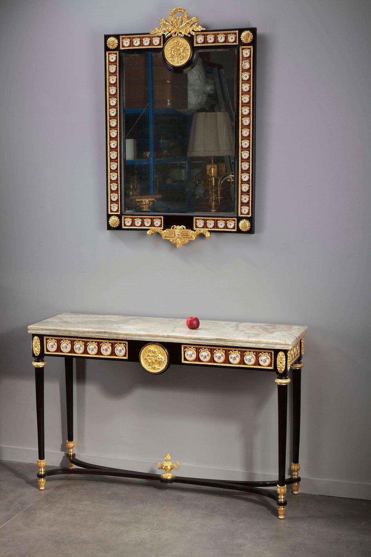 Late 19th Century Console Table and Mirror in Louis XVI Style 3