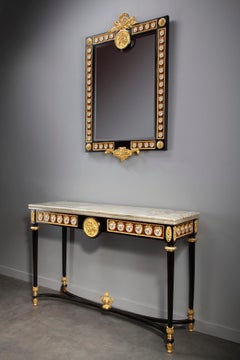 Late 19th Century Console Table and Mirror in Louis XVI Style