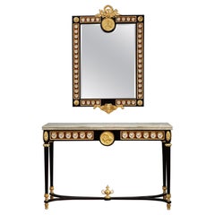 Late 19th Century Console Table and Mirror in Louis XVI Style