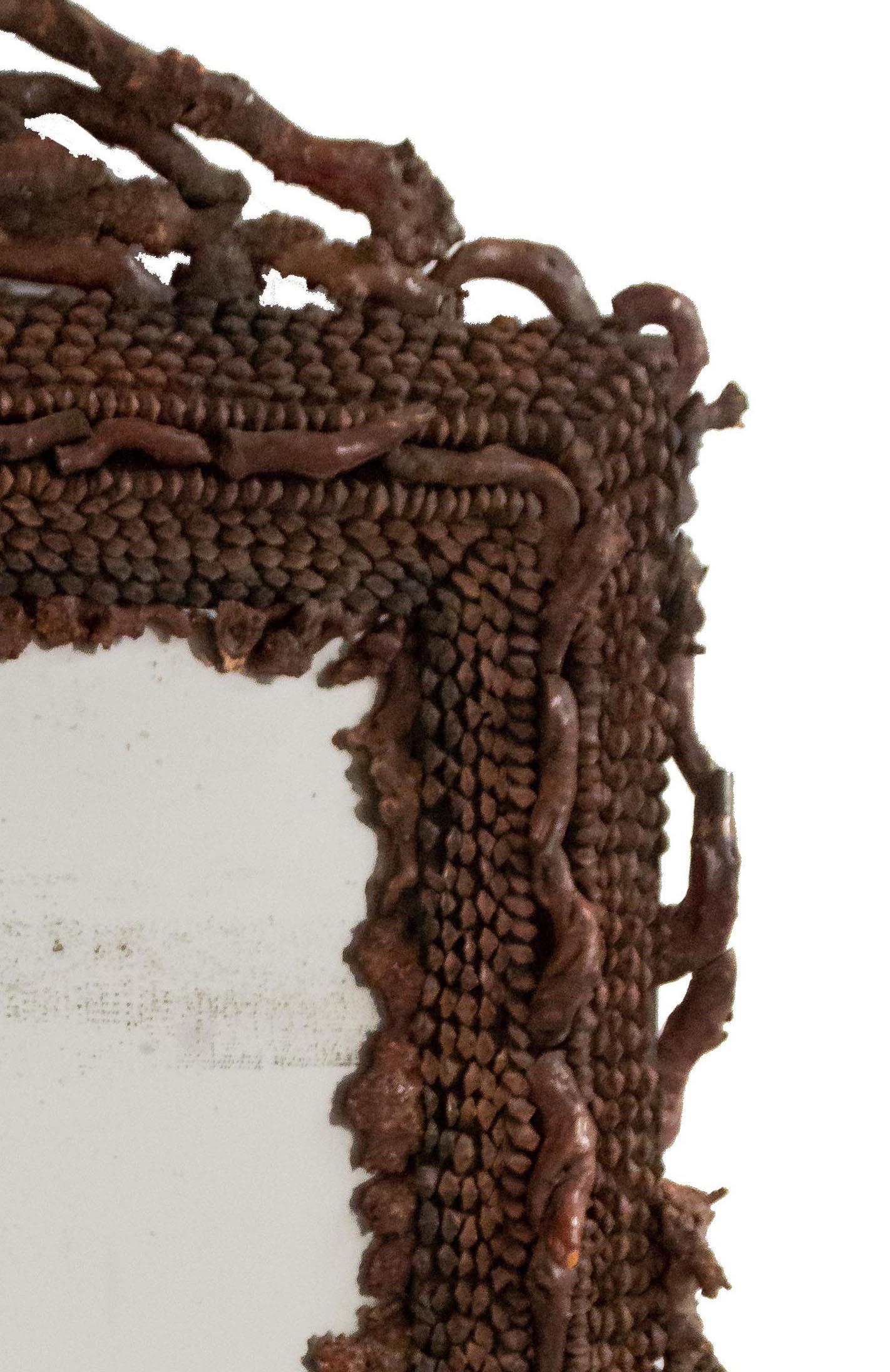 Rustic Continental burl root framed mirror (late 19th Century).