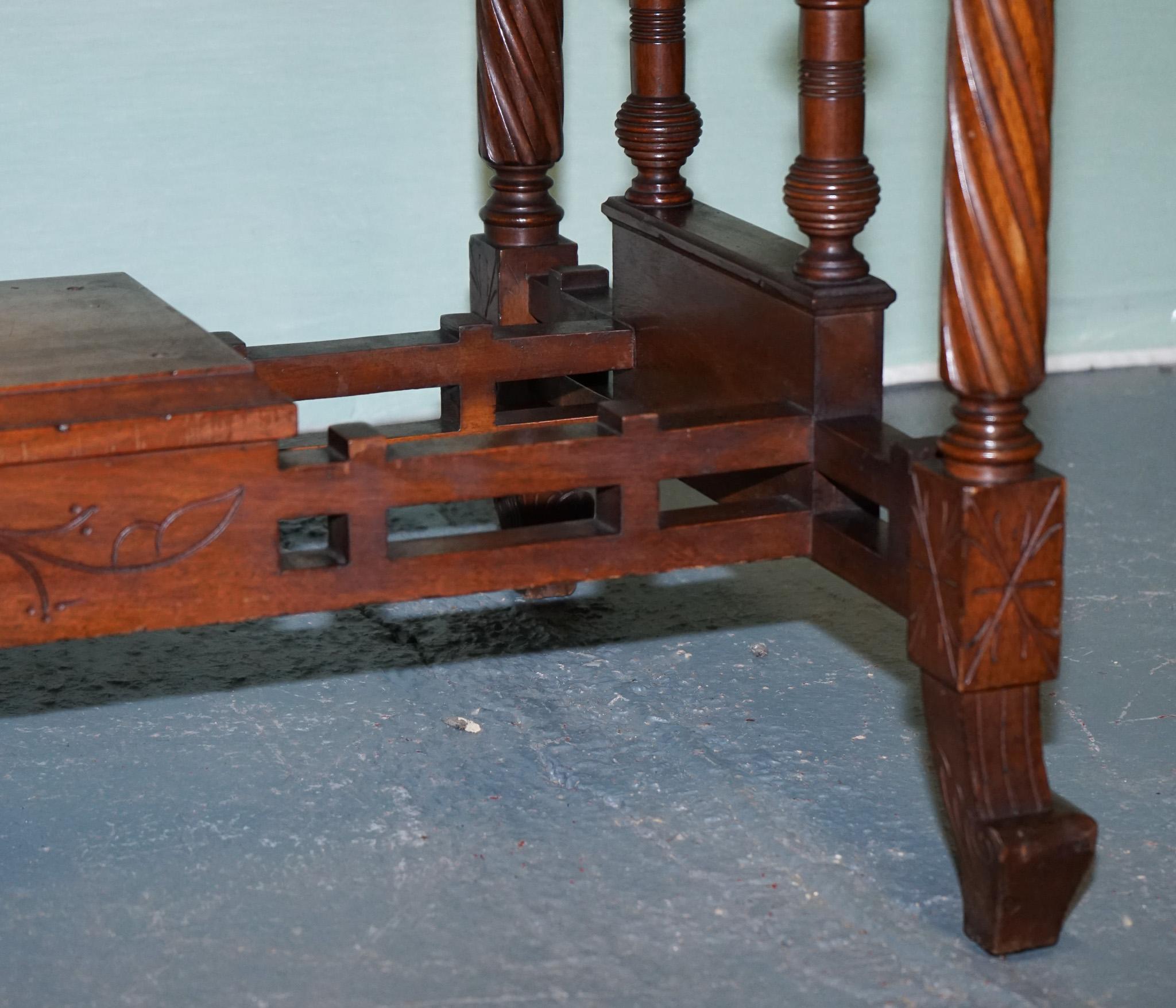 Walnut LATE 19TH CENTURY CONTINENTAL CARVED WALNUT WRITING TABLE LEATHER iNLAY TOP For Sale