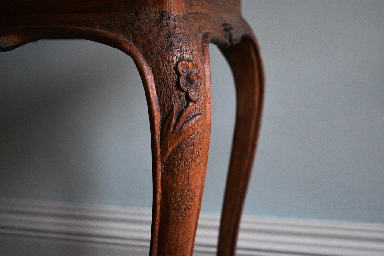 Wood Late 19th Century Continental Side Table in Carved Walnut For Sale