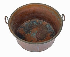 Late 19th century copper circular log bin