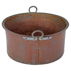 Late 19th century copper circular log bin