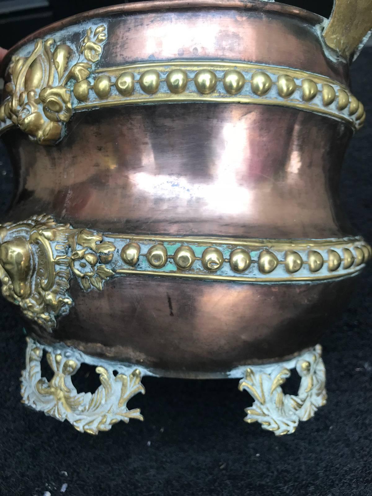 Late 19th century copper or brass cachepot.