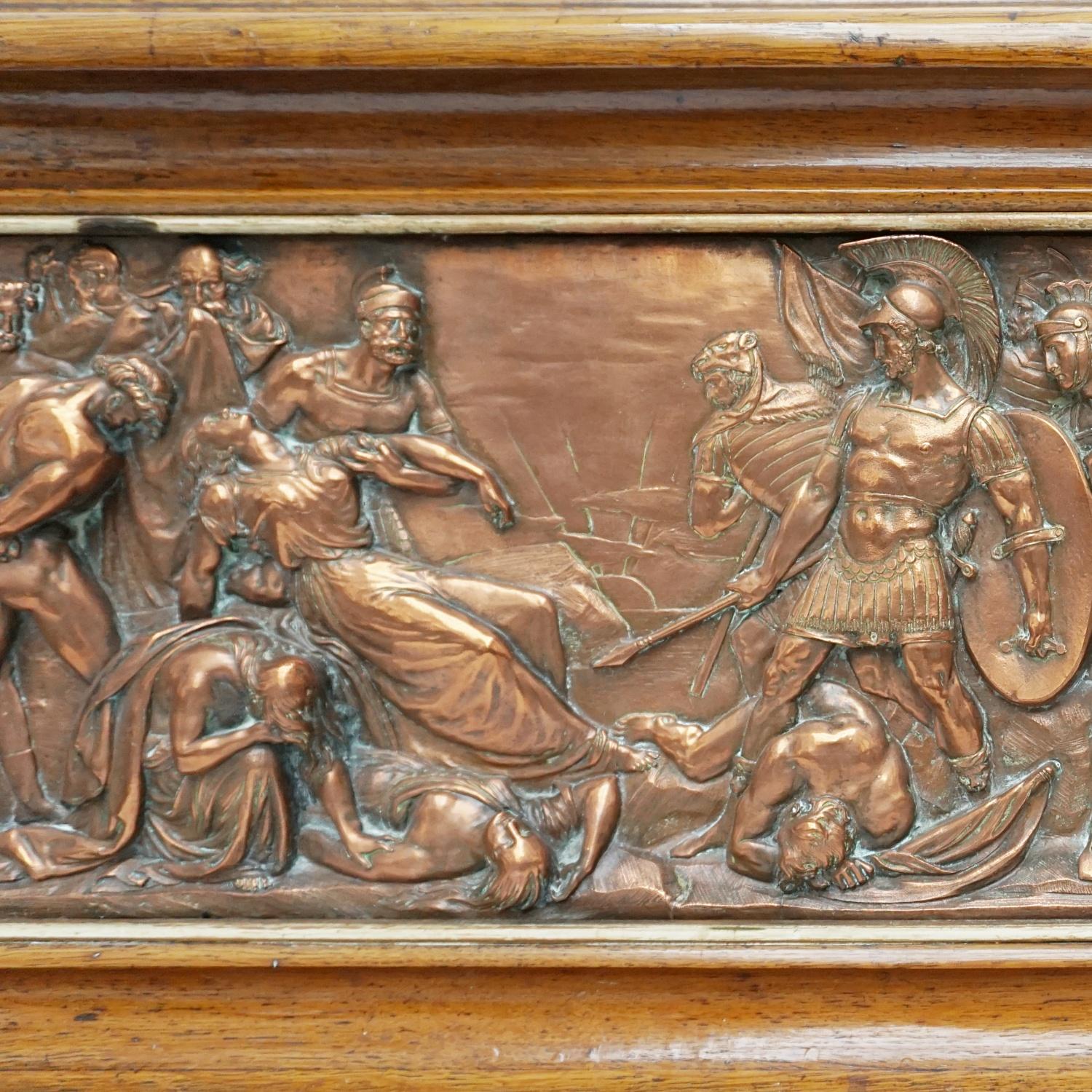 Late 19th Century Copper Relief Depicting a Roman Battleground circa 1880 In Good Condition In Forest Row, East Sussex