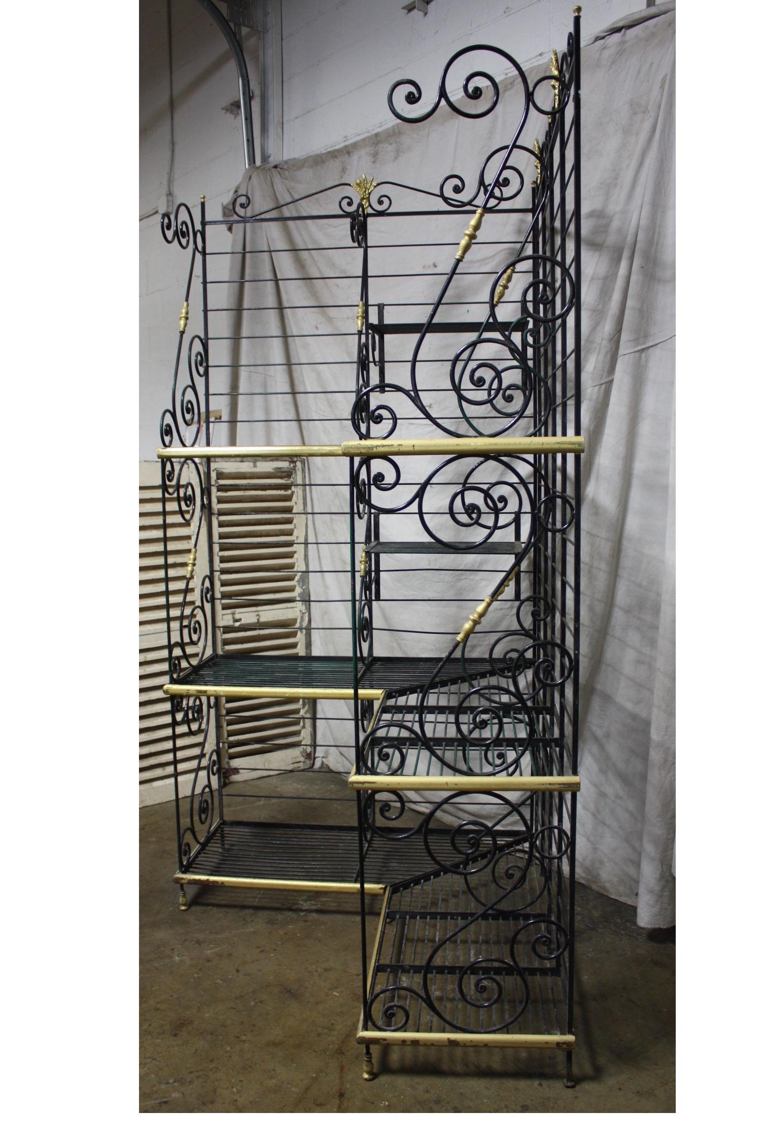Painted Late 19th Century Corner Baker Rack For Sale
