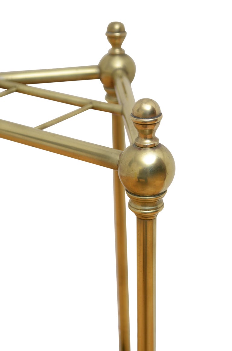 Late 19th Century Corner Umbrella Stand in Brass For Sale at 1stDibs