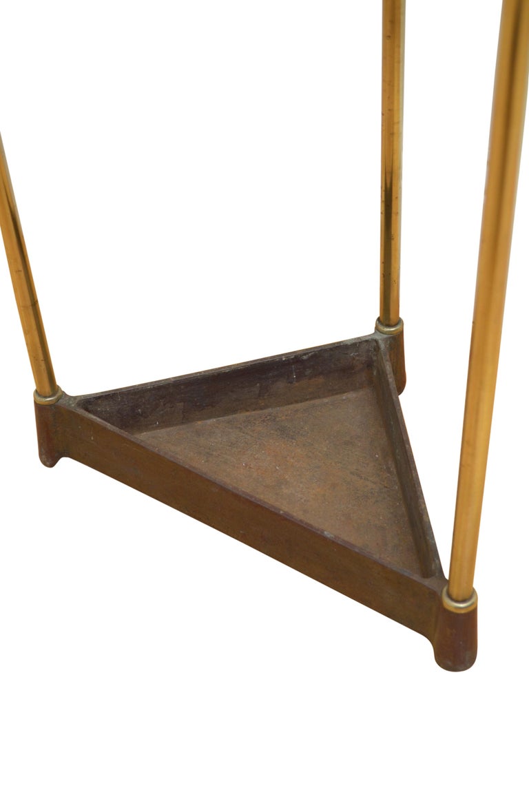 Late 19th Century Corner Umbrella Stand in Brass For Sale at 1stDibs