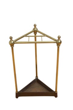 Late 19th Century Corner Umbrella Stand in Brass