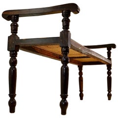 Late 19th Century Coromandel Wood Anglo Indian Plantation Cane Bench
