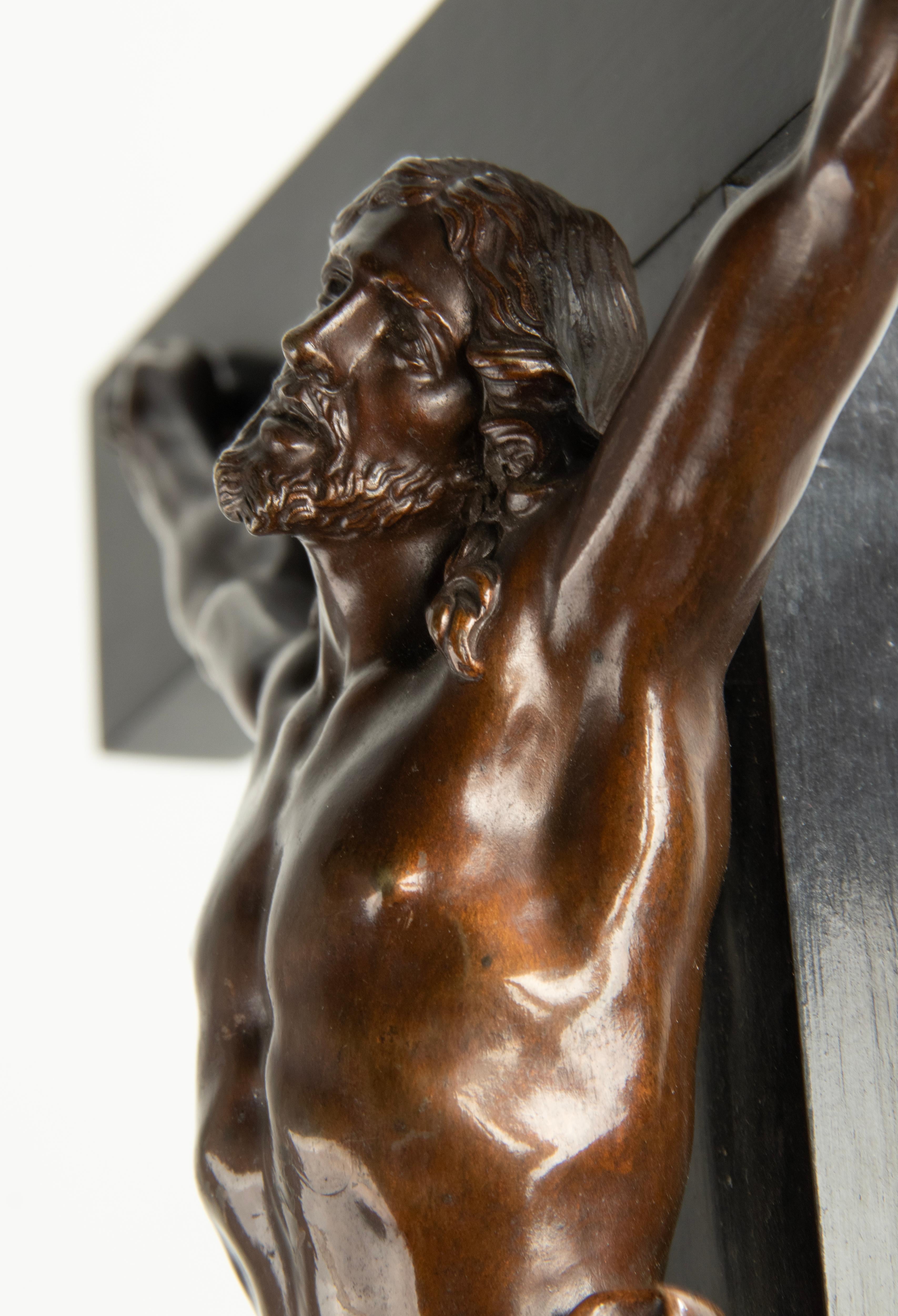 Belle Époque Late 19th Century Corpus Christi Crucifix Jesus Christ by Dèhir Frères For Sale