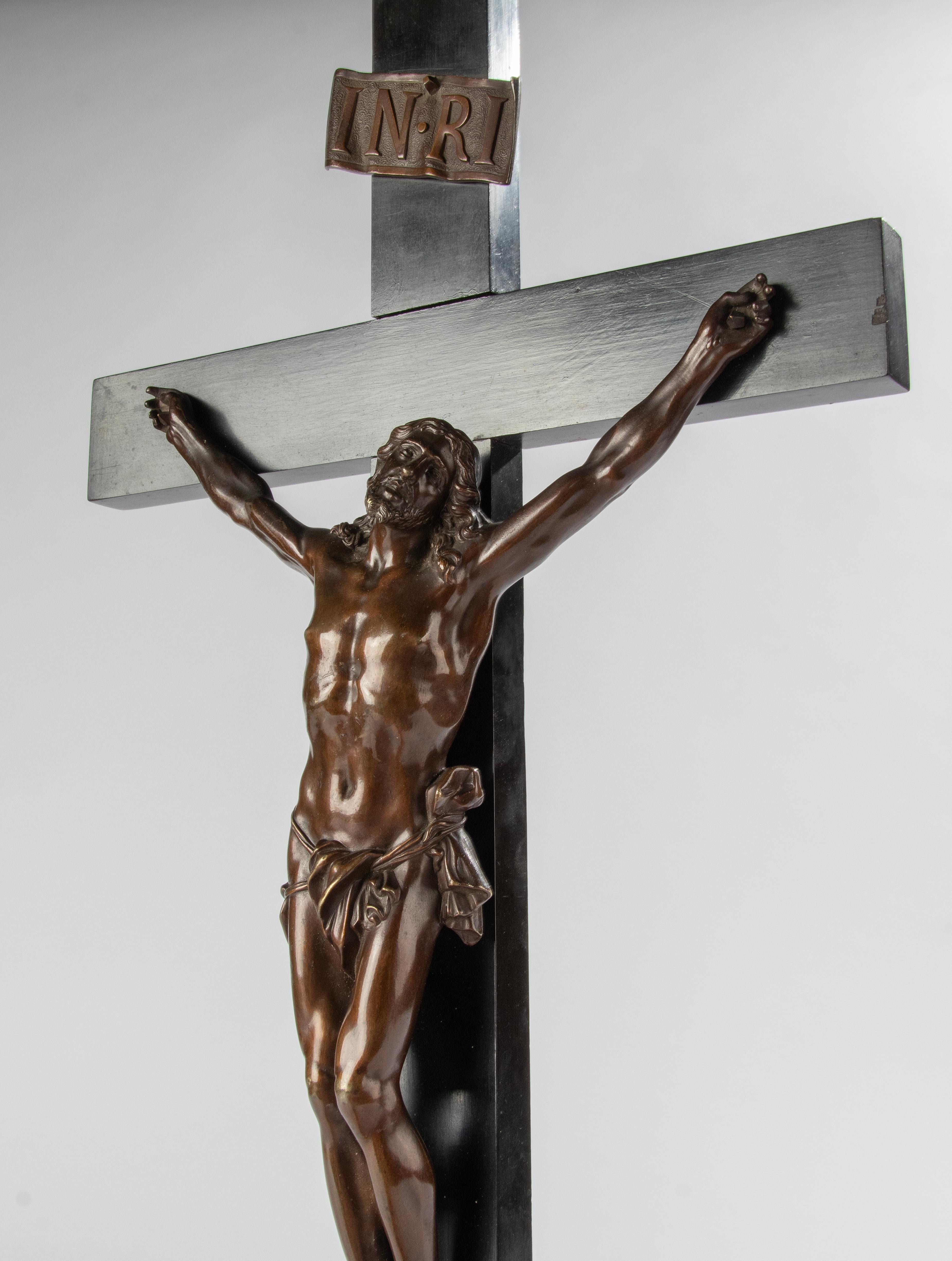 Bronze Late 19th Century Corpus Christi Crucifix Jesus Christ by Dèhir Frères For Sale