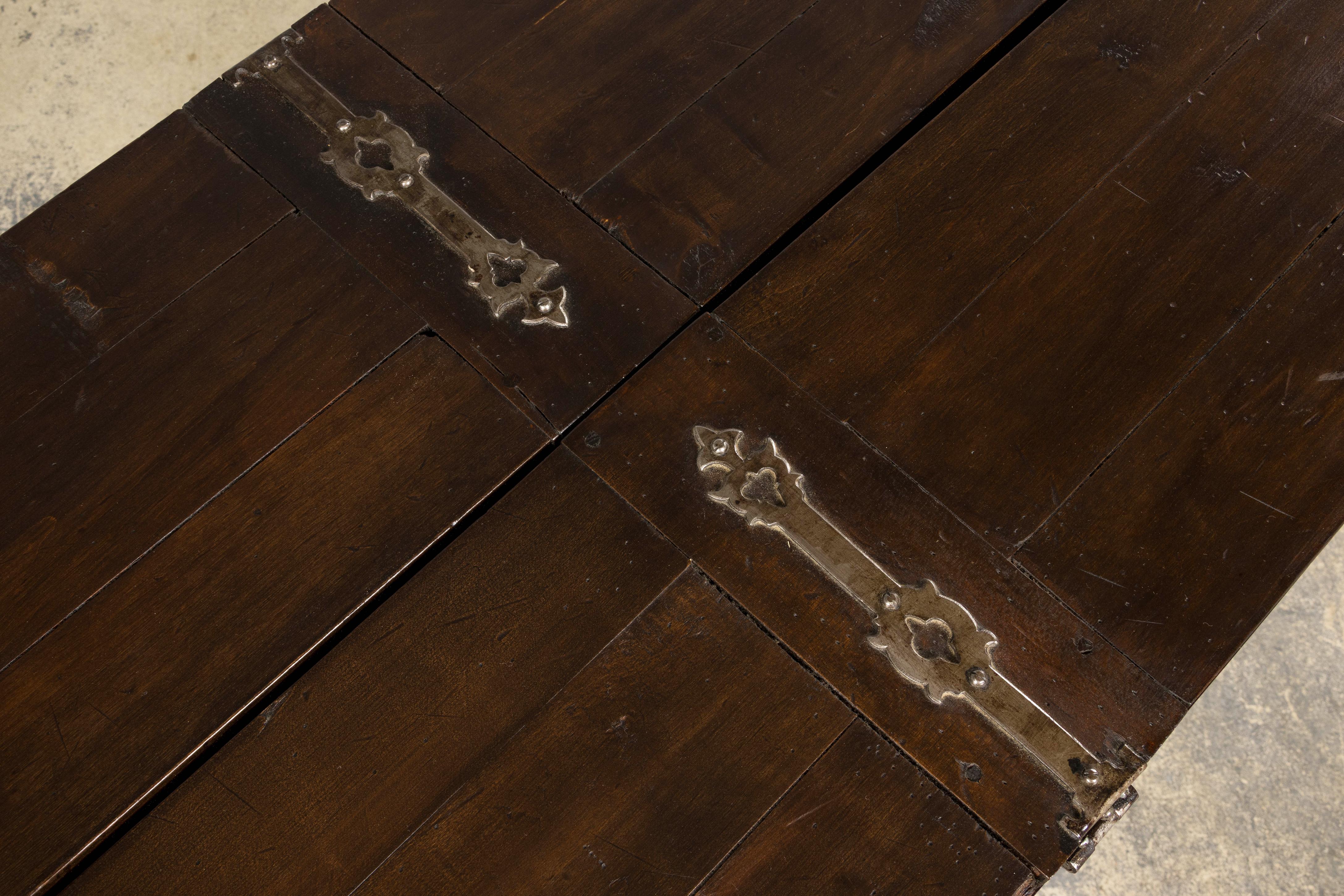 Late 19th Century Country French Provincial Maple Folding Farmhouse Dining Table For Sale 4