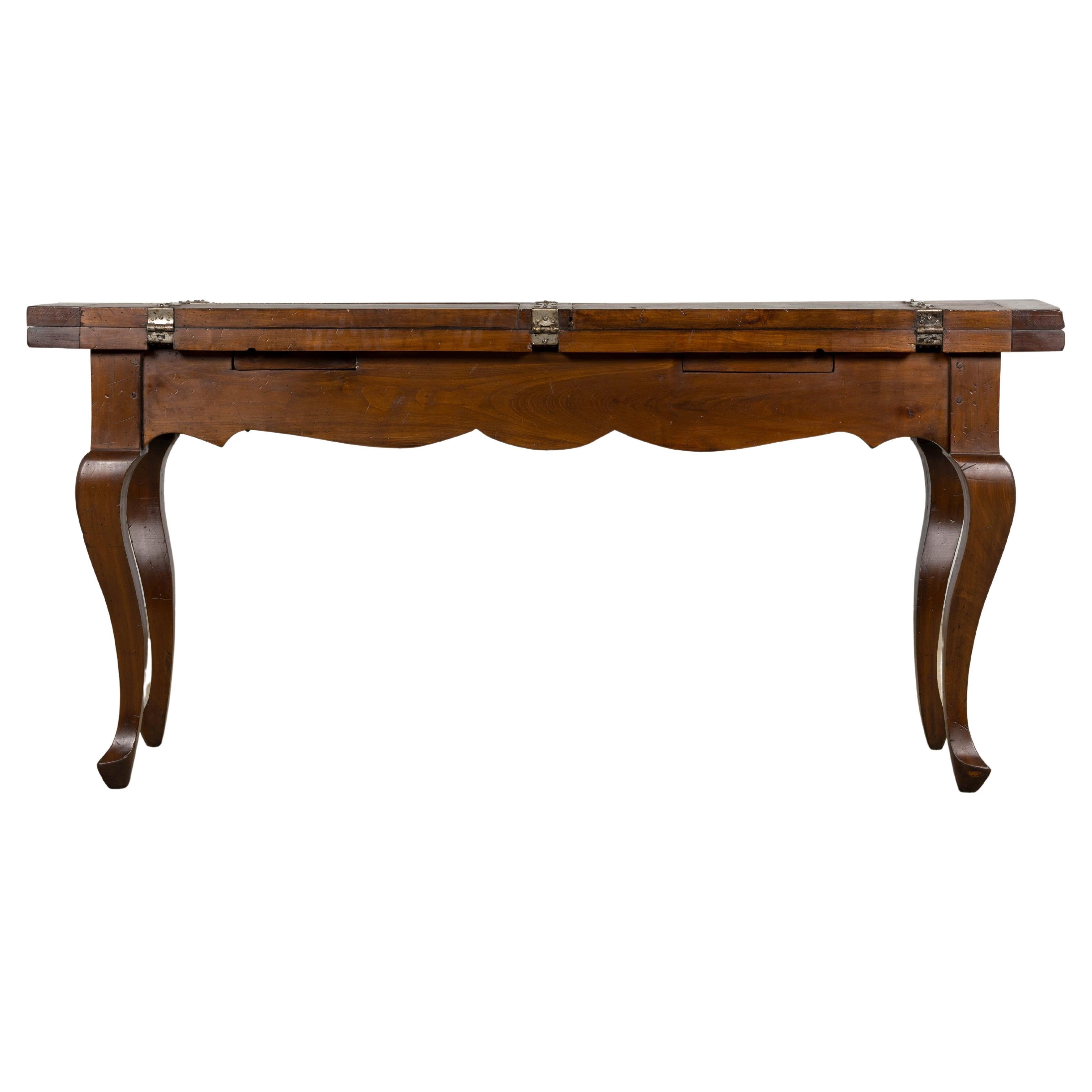 Late 19th Century Country French Provincial Maple Folding Farmhouse Dining Table For Sale