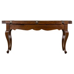 Antique Late 19th Century Country French Provincial Maple Folding Farmhouse Dining Table