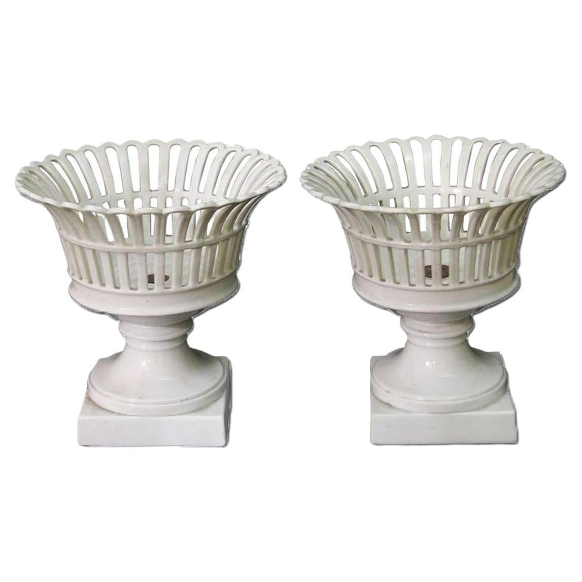 Late 19th Century Couple of Porcelain Fruitstands For Sale