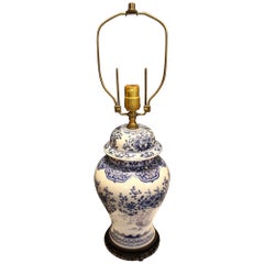 Late 19th Century Covered Ginger Jar Lamp, Chinese