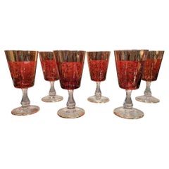 Late 19th Century Cranberry Cocktail Glasses- Set of 6