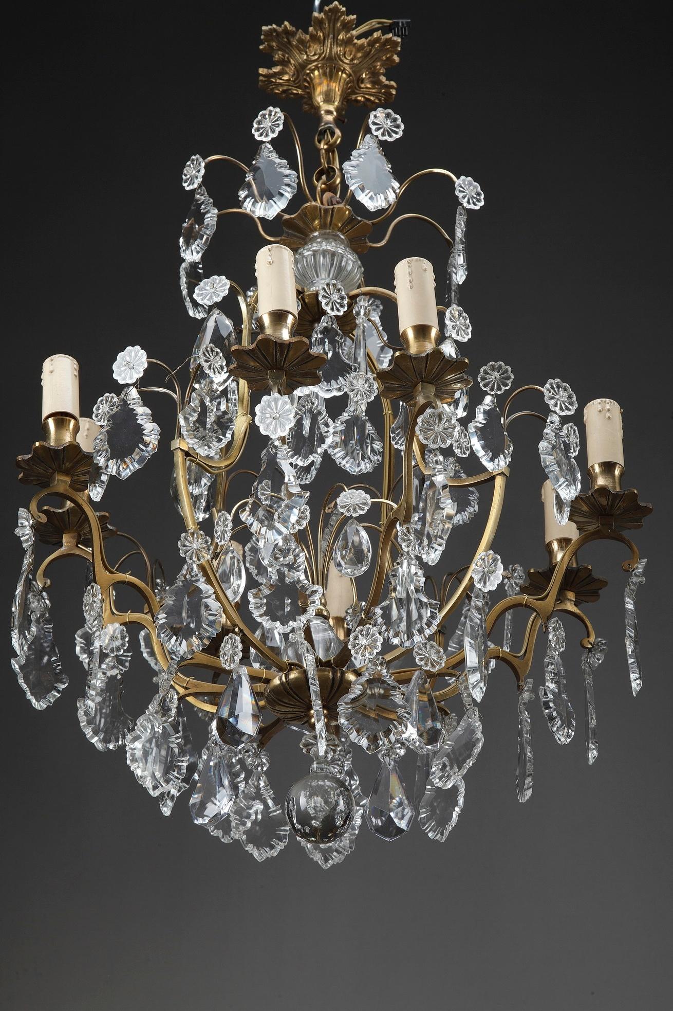 Late 19th Century Crystal and Bronze 8-Light Chandeliers 4