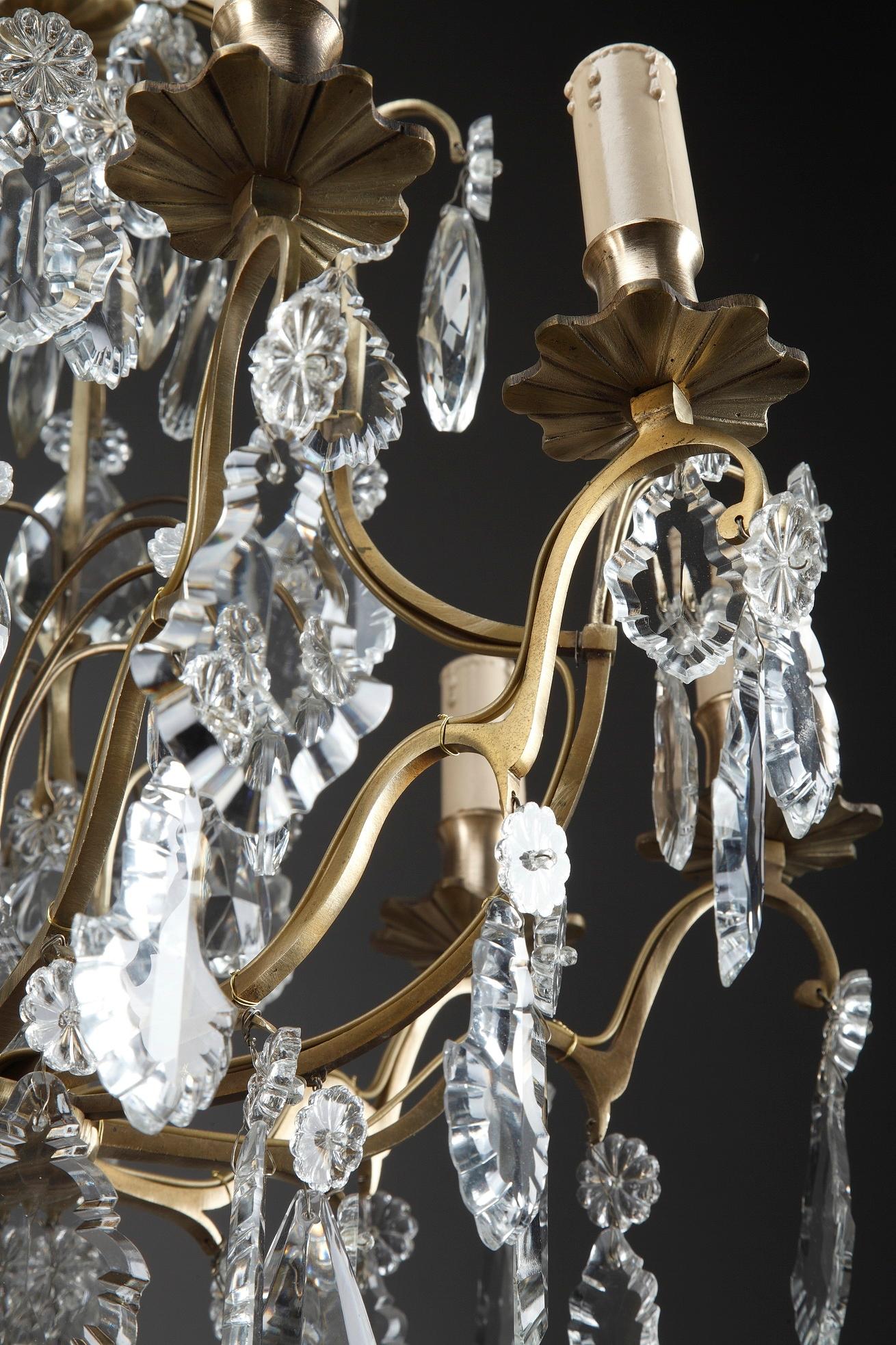 Late 19th Century Crystal and Bronze 8-Light Chandeliers 5