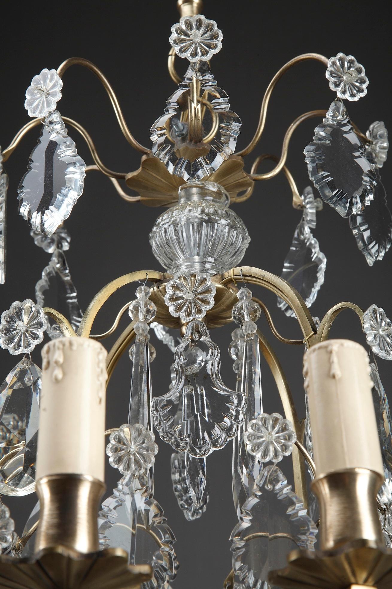 Late 19th Century Crystal and Bronze 8-Light Chandeliers 6