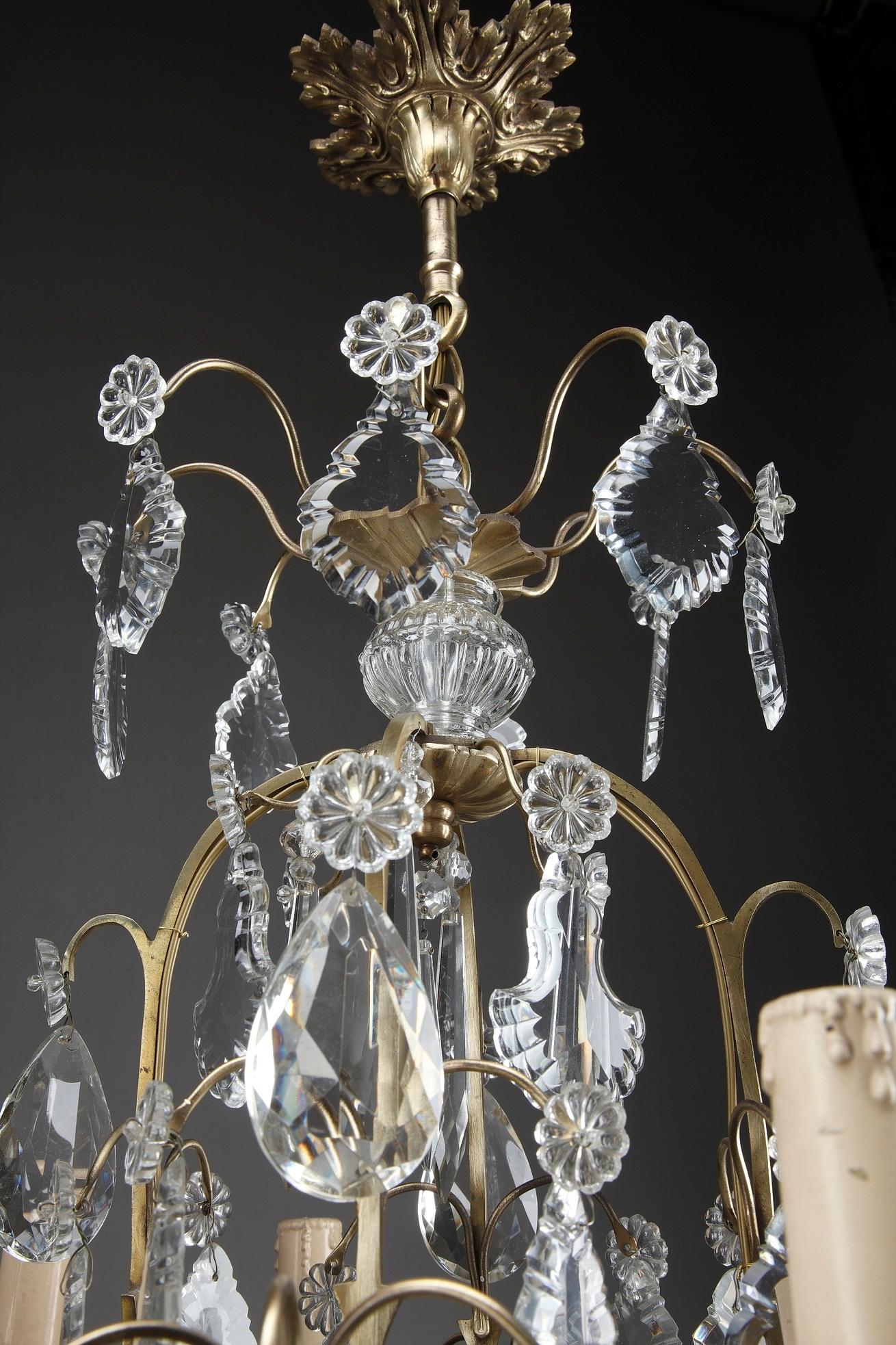 Late 19th Century Crystal and Bronze 8-Light Chandeliers 9