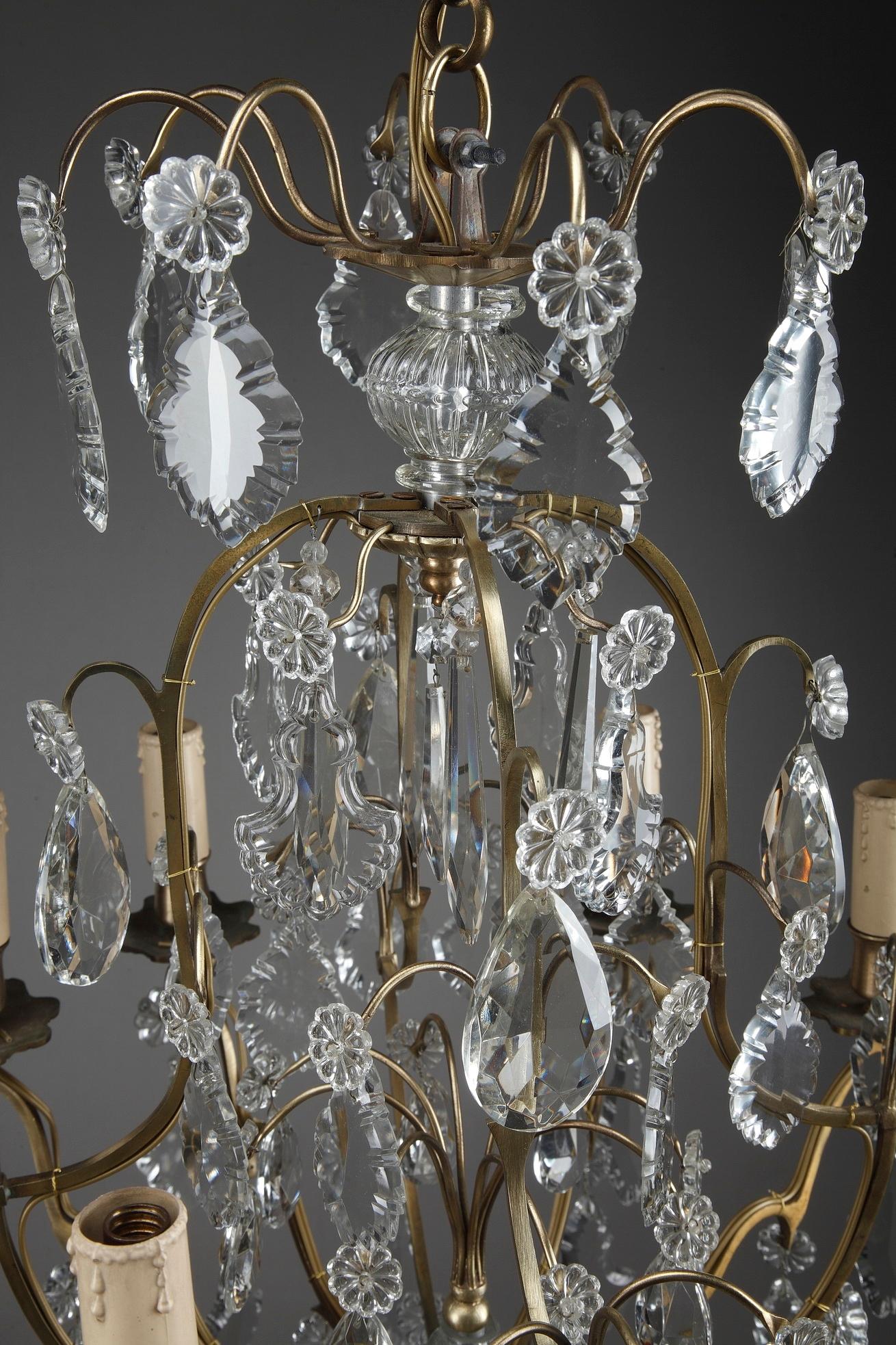 Late 19th Century Crystal and Bronze 8-Light Chandeliers 12