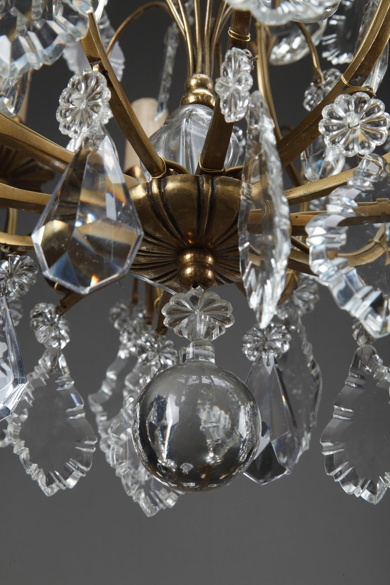 Late 19th Century Crystal and Bronze 8-Light Chandeliers 2