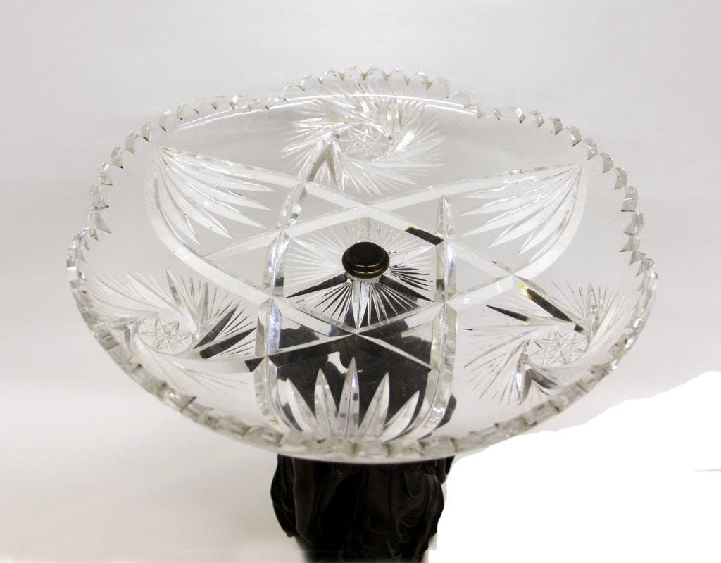 Patinated Late 19th Century Crystal and Bronze Sculptural Centerpiece by Thiebaut Freres