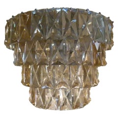 Antique Large Crystal and Bronze Spanish Pendant Lamp