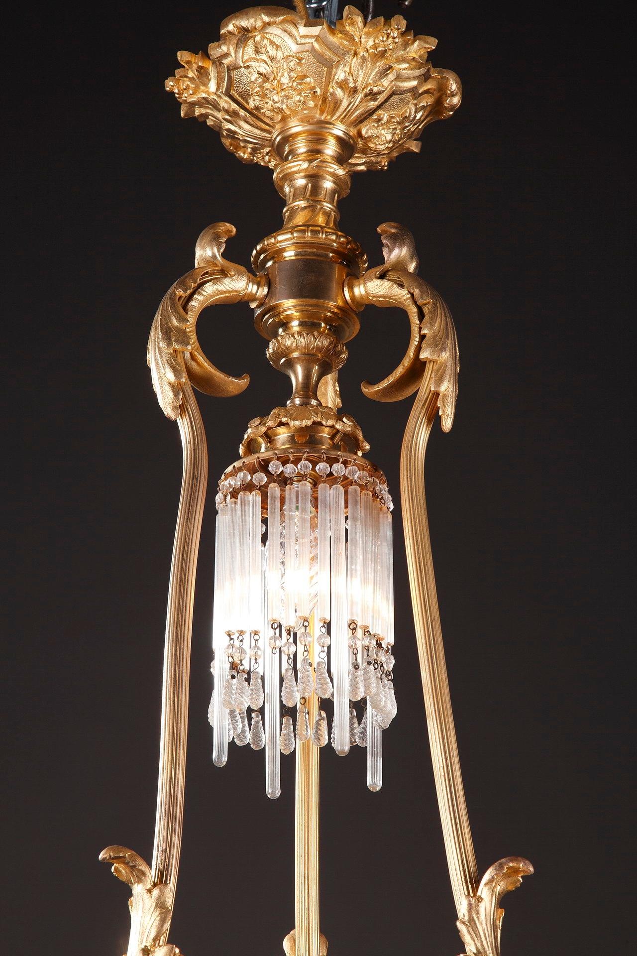 Late 19th Century Crystal Basket-Shaped Chandelier 6
