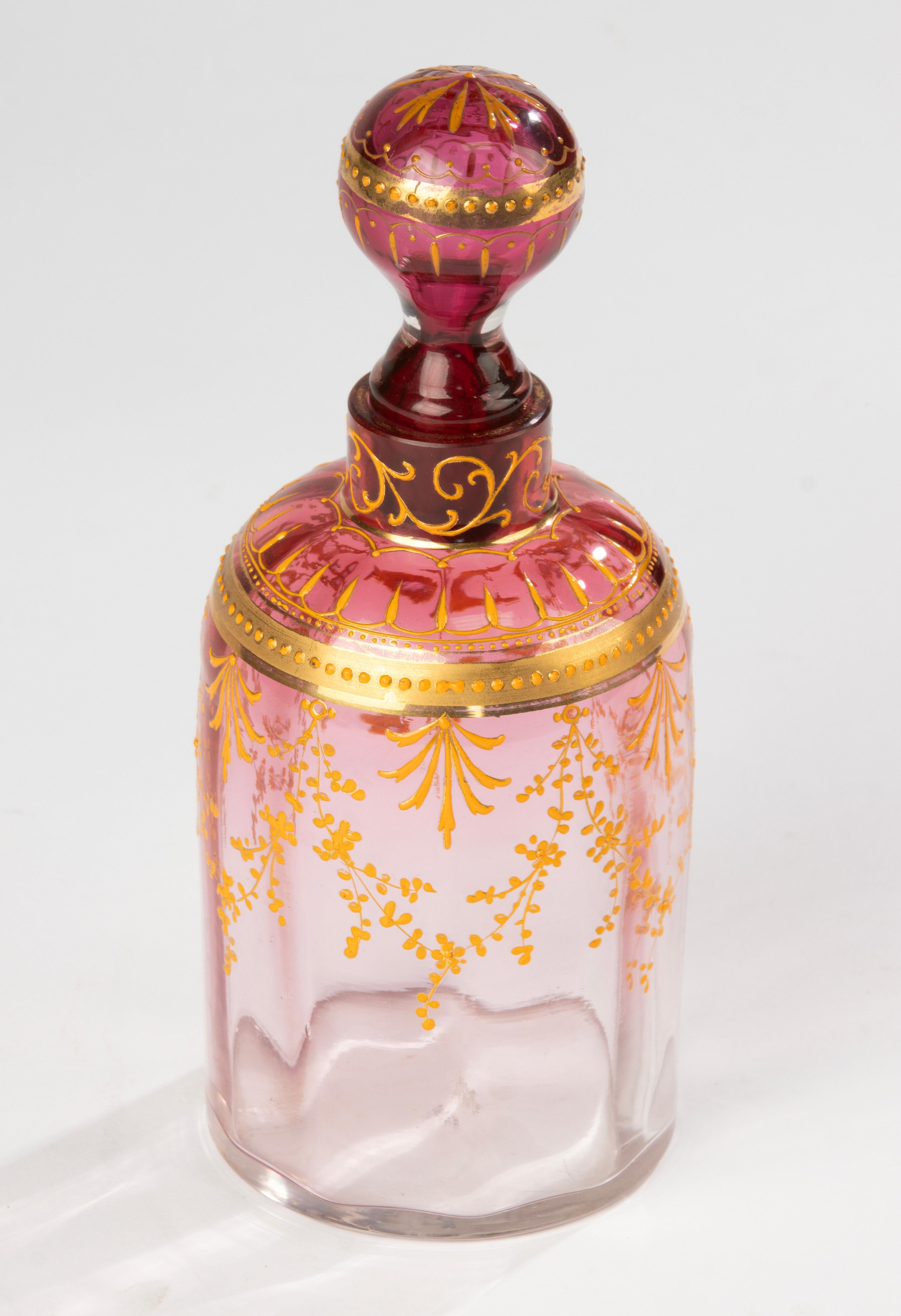 Czech Late 19th Century Crystal Decanter - Moser For Sale