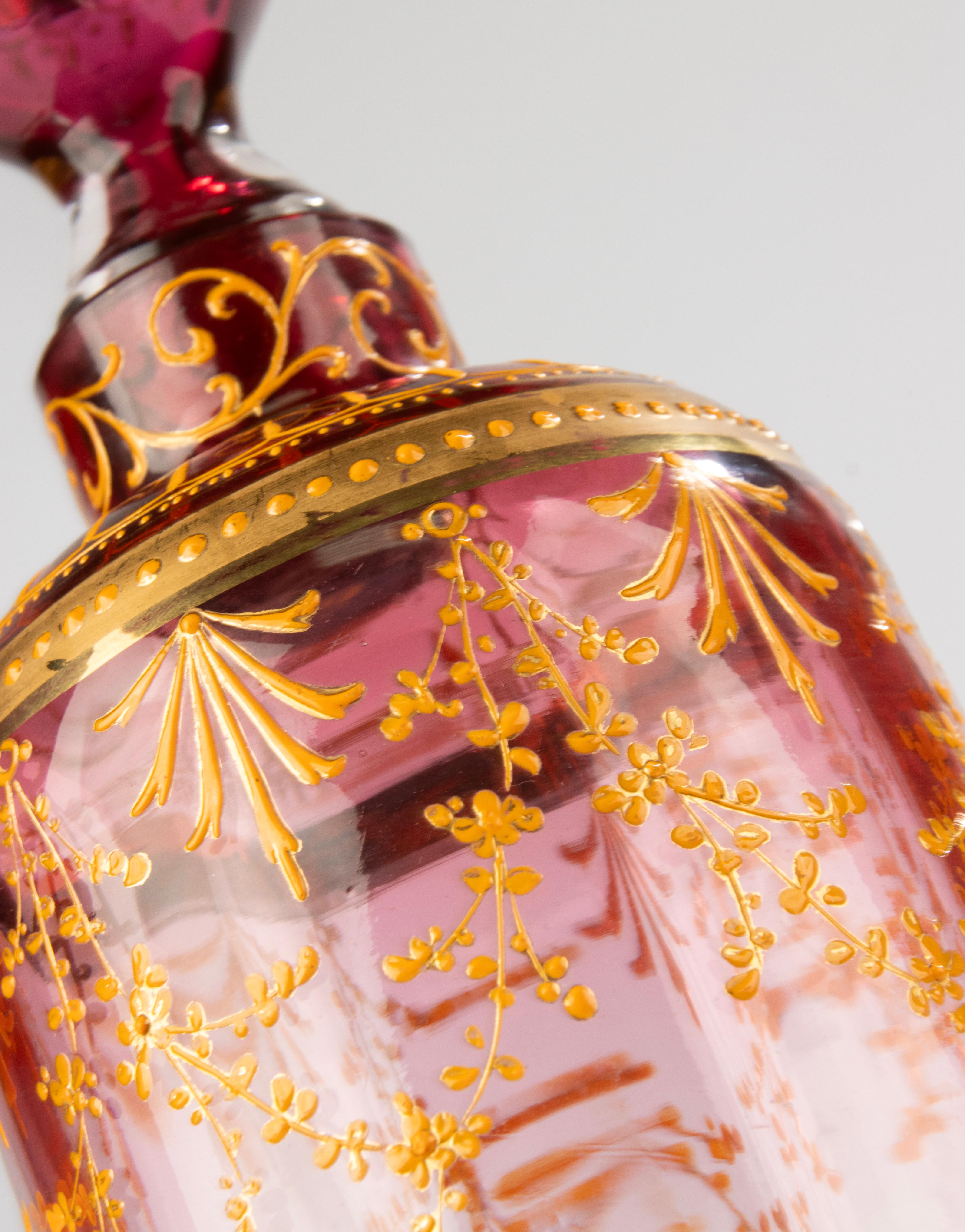 Late 19th Century Crystal Decanter - Moser In Good Condition For Sale In Casteren, Noord-Brabant