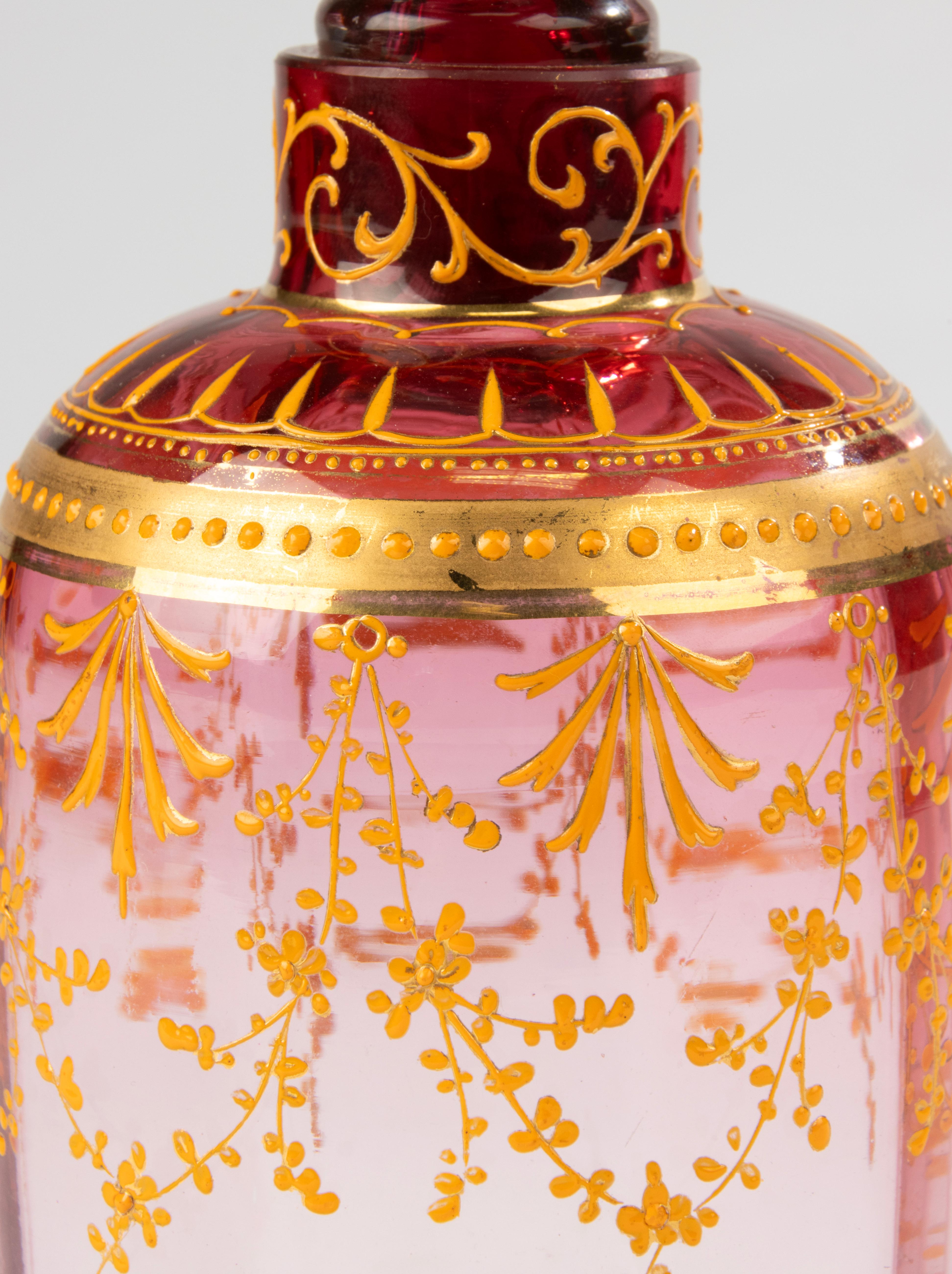 Late 19th Century Crystal Decanter - Moser For Sale 1